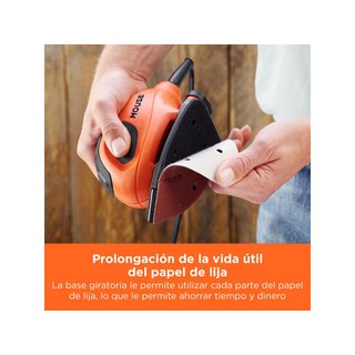 BLACK+DECKER lijadora detalle Mouse BEW230BC 55W