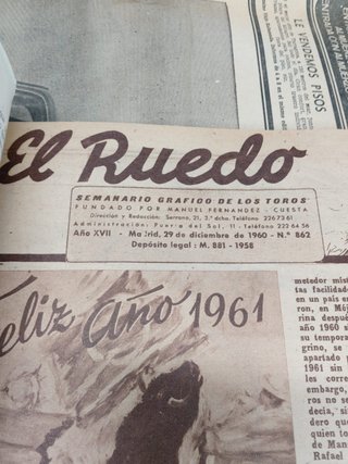 Tauromaquia. Revista El Ruedo 1960.