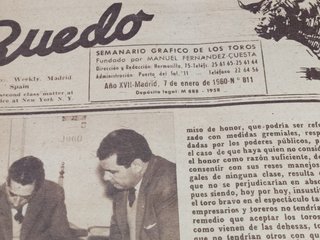 Tauromaquia. Revista El Ruedo 1960.
