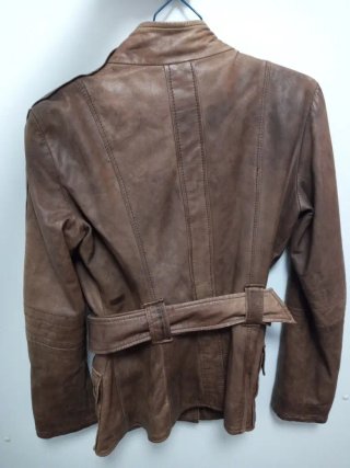 Chaqueta Zara Cuero Natural Dama Talla M