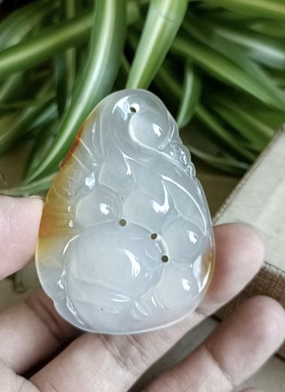 Colgante Ágata Natural Naranja y Blanca