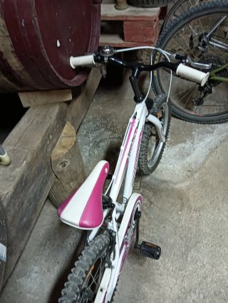 Bicicleta infantil niña rosa y blanca