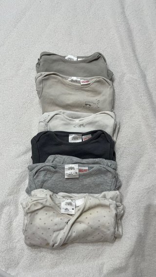 Lote 6 bodies ropa bebé Zara estampados 0-3 meses
