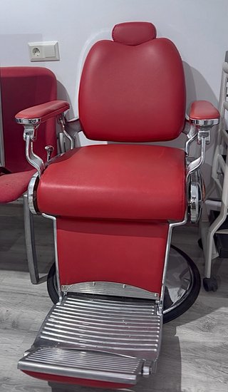 SILLÓN DE BARBERO ROJO PROFESIONAL