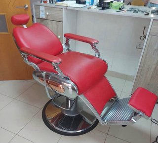 SILLÓN DE BARBERO ROJO PROFESIONAL