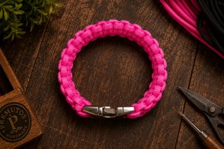 Llavero y pulsera paracord 550 rosa