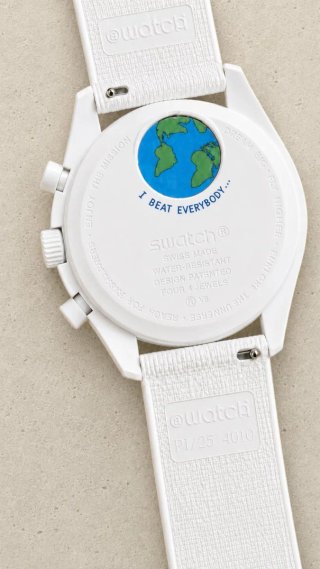 Omega Swatch Moonwatch Snoopy Blanco