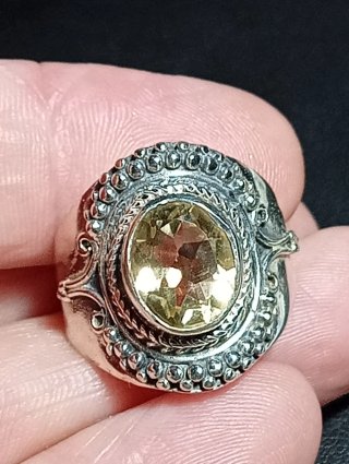 Anillo Plata Ley Citrino