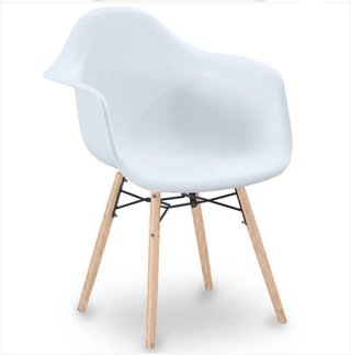 Silla Nórdica Blanca Patas Madera
