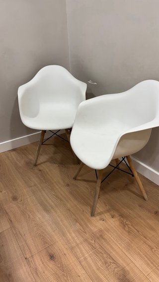 Silla Nórdica Blanca Patas Madera