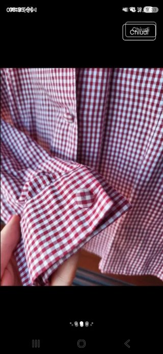 Camicia Gabrielle Vichy fantasia rosso e bianco