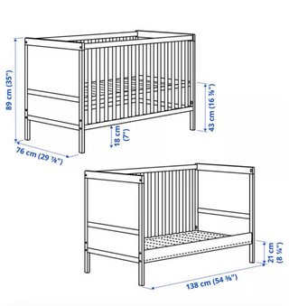 Cuna IKEA Sundvik Gris