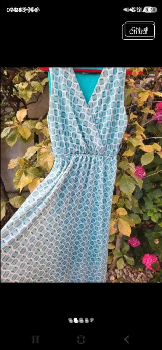 Vestito K fashion fantasia turchese misto viscosa