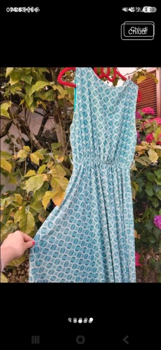Vestito K fashion fantasia turchese misto viscosa