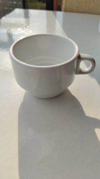 Lote 12 Tazas Café Leche Porcelana blanca apilable