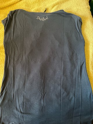 Camiseta Desigual mujer lentejuelas gris y verde