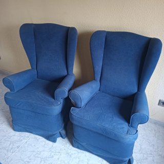 2 Sillones Orejeros Azules