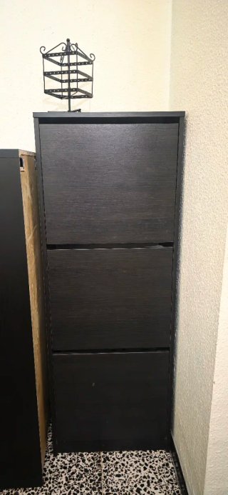 Zapatero Ikea Negro/Marrón