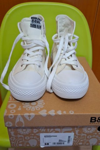 Zapatillas Altas B&W Blancas Talla 38