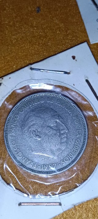 Lote 25 Pesetas 1957 Franco ¡Con ESTRELLA 61!