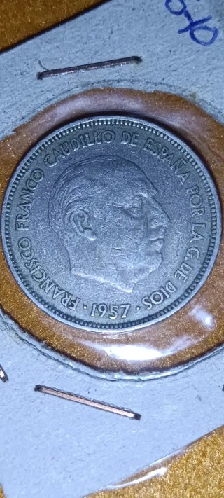 Lote 25 Pesetas 1957 Franco ¡Con ESTRELLA 61!