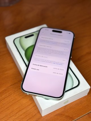 iPhone 15 Verde Bateria 100% esta nuevo