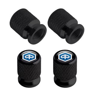 Tapones válvula Piaggio - Negro+LogoAzul