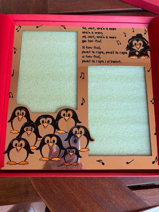 Portafotos Cunill Baño Plata Pingüinos