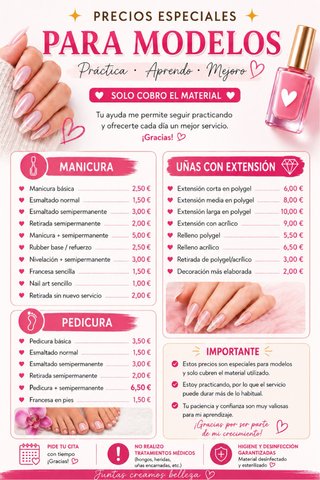 Manicura para Modelos voluntarios