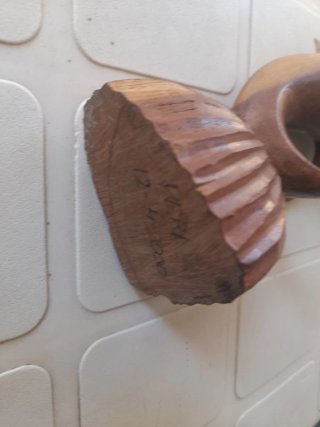 Delfín de madera tallado a mano firmado 25 cm