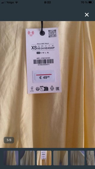 Falda larga Zara amarilla Talla XS