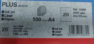 Etiquetas Plus Office 100 hojas