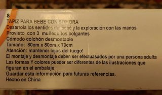 Manta de juegos para bebé con techo
