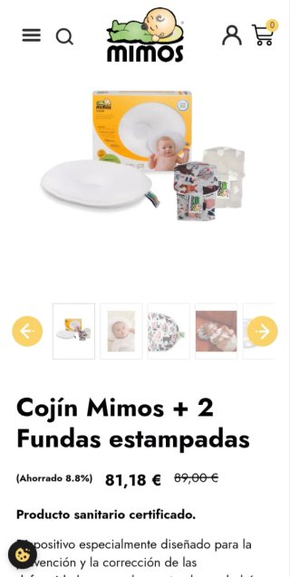 Cojín Mimos bebé Talla S con dos fundas