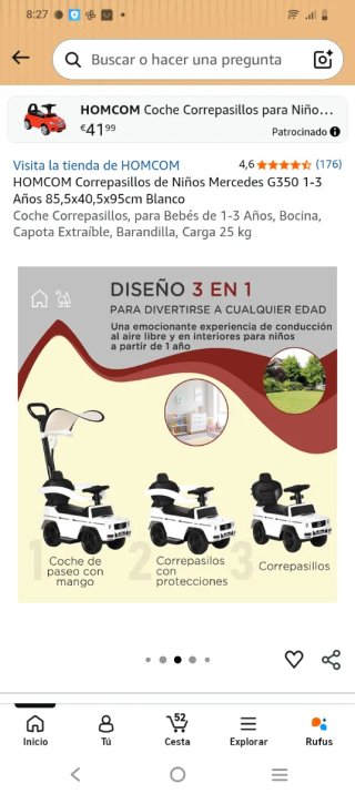 HOMCOM Correpasillos Mercedes G350 Blanco