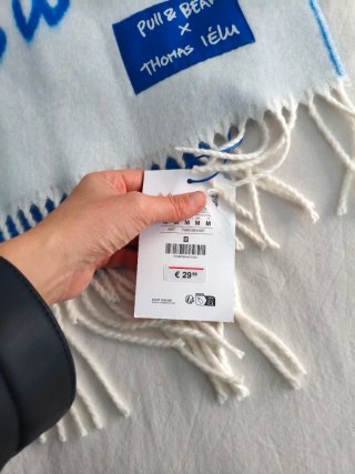 Bufanda Pull&Bear x Thomas Lélu Azul/Blanco