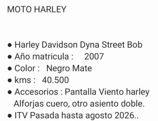 Harley Davidson Dyna Street Bob 2007 en Javea