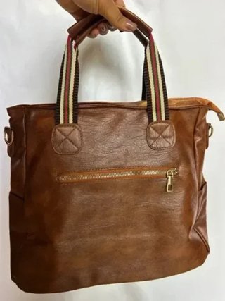 Bolso Tote Vintage Marrón y Verde