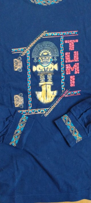 Camiseta peruana azul manga larga