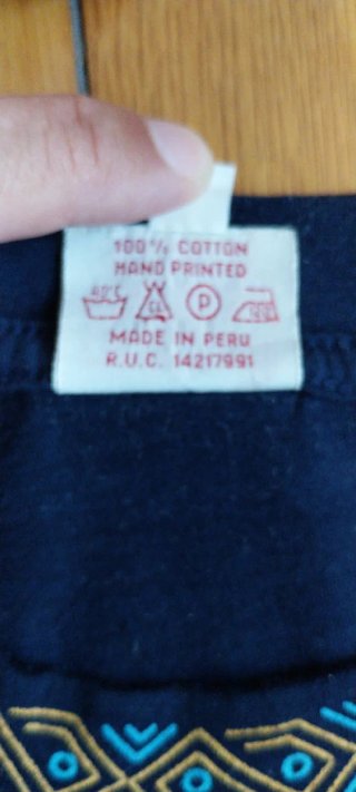 Camiseta peruana azul manga larga