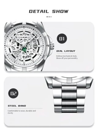 Reloj LIGE Acero Inoxidable Mecánico