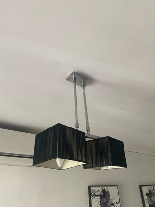 Lámpara de techo moderna tela y metal