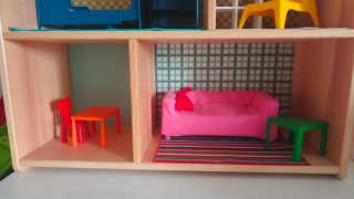 Casita Muñecas IKEA Flisat + Muebles