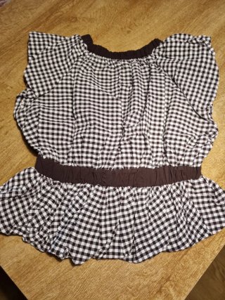 Top ZARA cuadros marrón Nuevo.