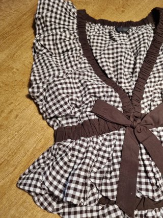 Top ZARA cuadros marrón Nuevo.