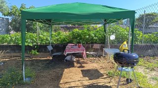 Toldo plegable verde