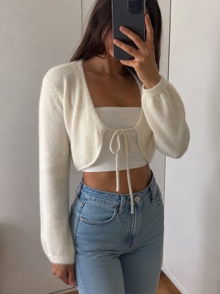 Cárdigan Hollister Blanco Roto Talla XS