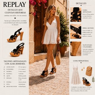 Nuevas a estrenar Replay Sandalias tacón 10cm