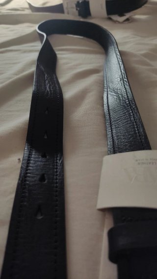 Cinturón de piel negro Zara Talla L 95 cm