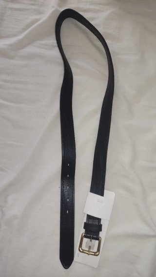 Cinturón de piel negro Zara Talla L 95 cm